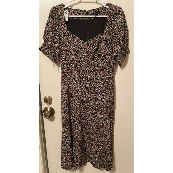 J Crew Smocked Sleeve Floral Midi Dress - Picture 3 of 11